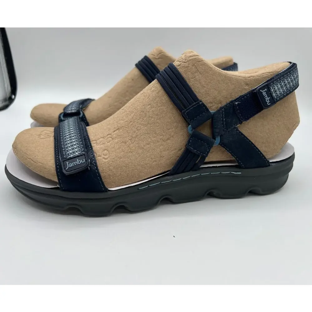 JAMBU JBU SEASIDE WATER READY SPORT FLAT SANDAL BLUE WOMENS SIZE 8M